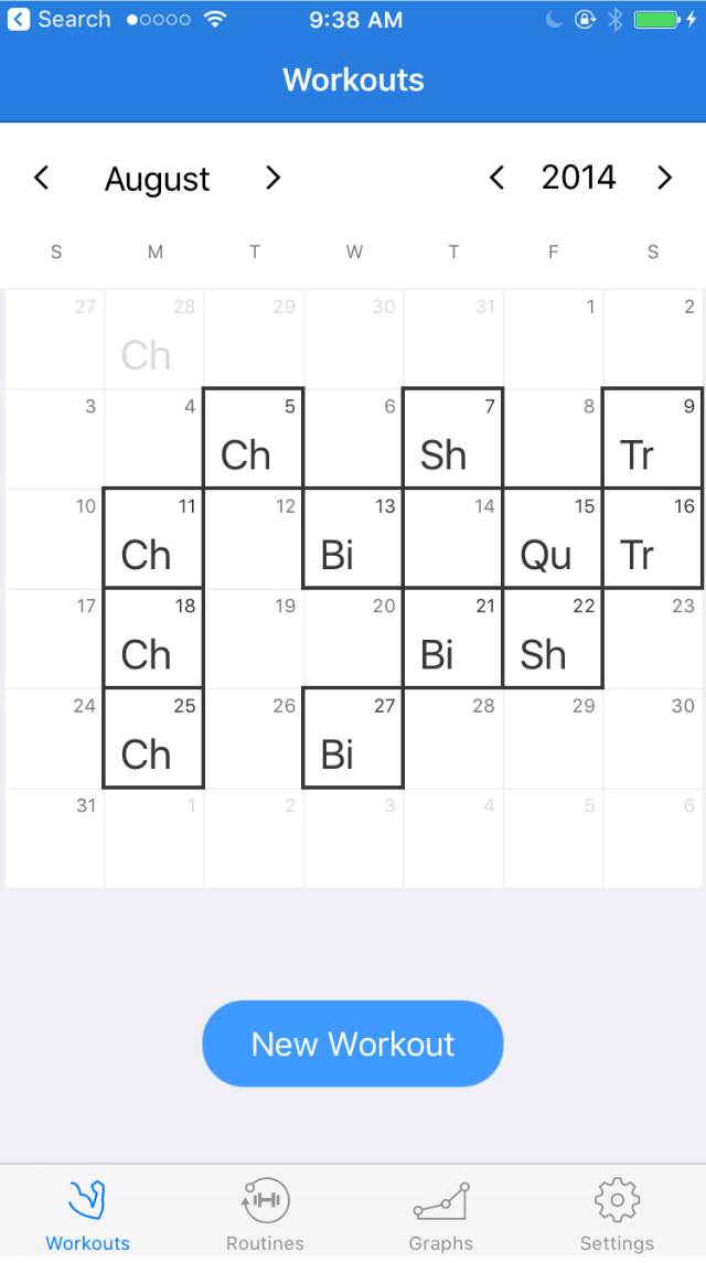 Liftium calendar view